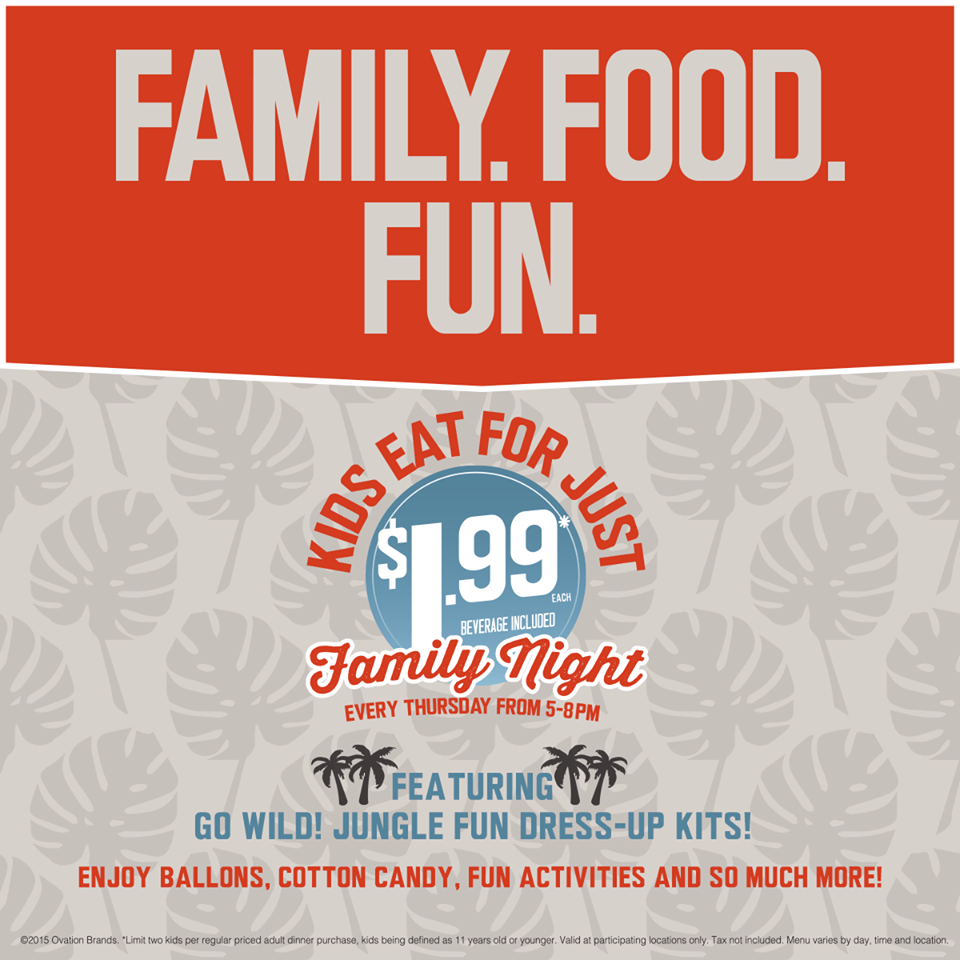 family night at ryan's, hometown buffet and old country buffet